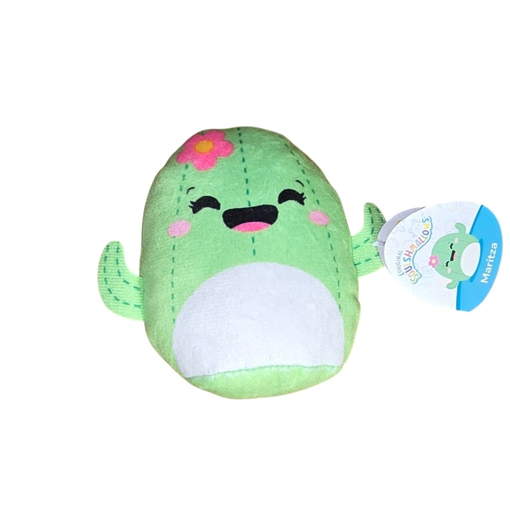 Mcdonald's original Squishmallows 3" Maritza Cactus Green Pink Flower Plush cute